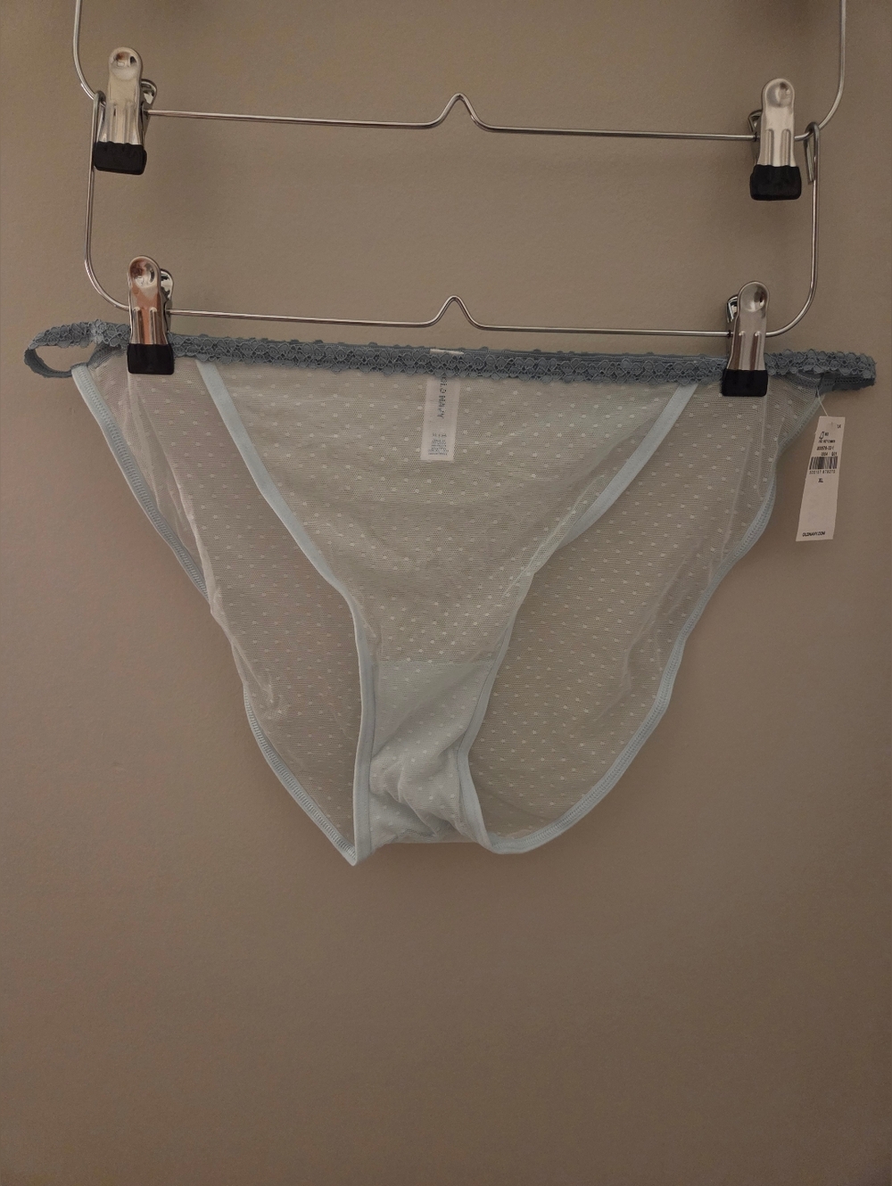 Old Navy Pale Blue Sheer Polka Dot Bikini Briefs